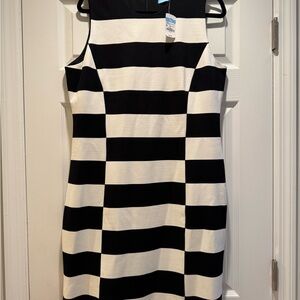J. McLaughlin Mitchell sleeveless Black and White Sheath Mini Dress